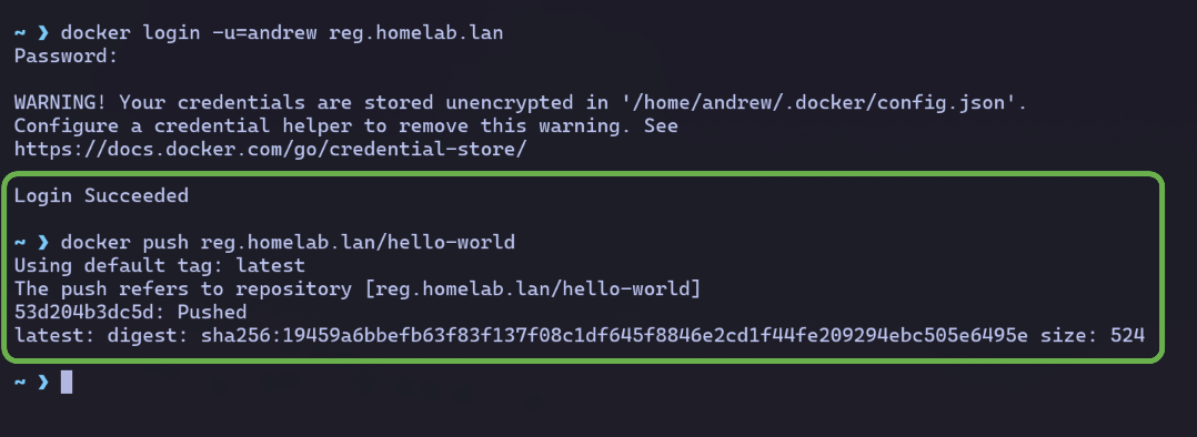 login successful push