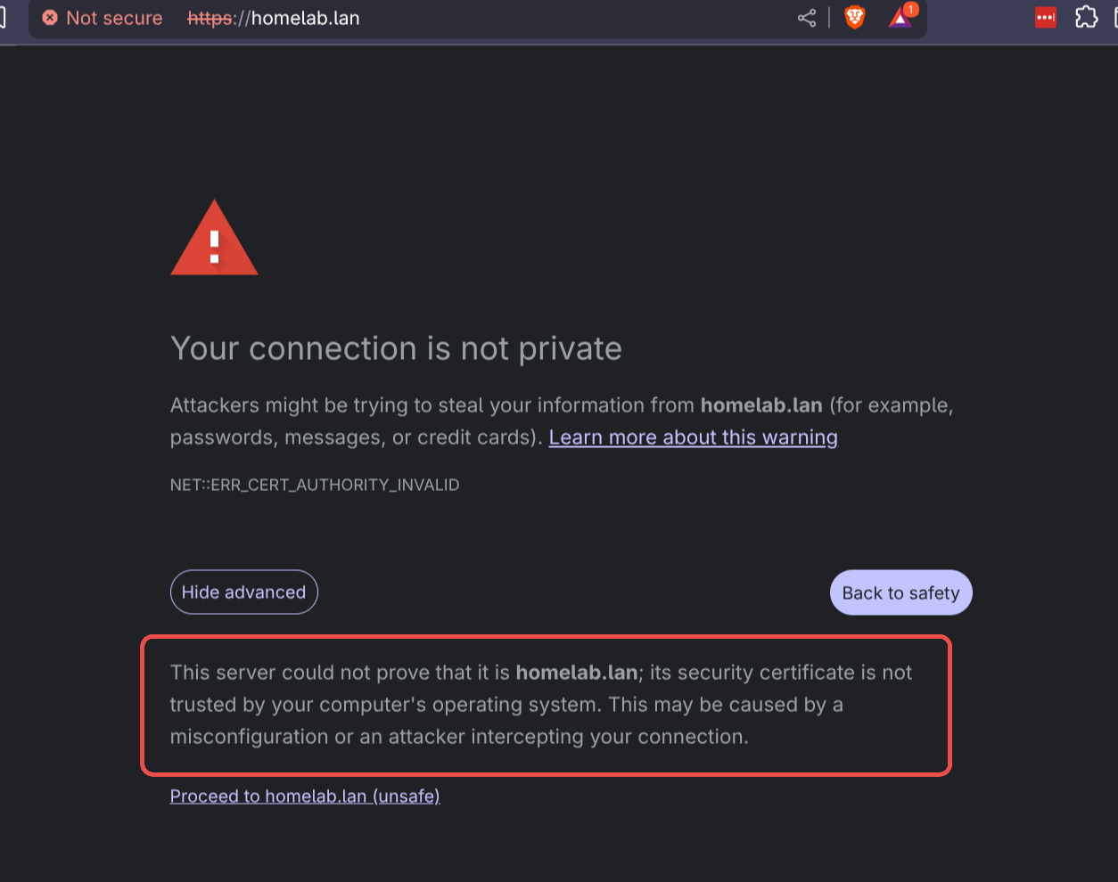 brave browser warning