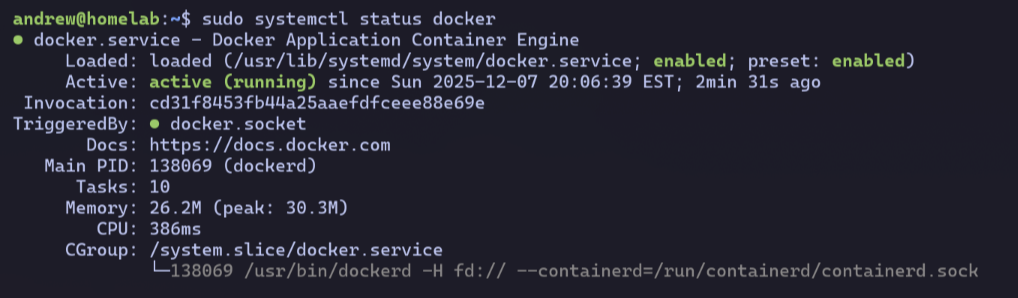 docker running